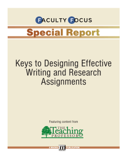 Special Report: Keys to Designing Effective Writing and Research Assignments