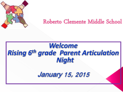 2015 Rising 6th Grade Articulation Meeting