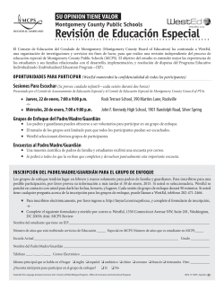 Special Education Focus Group Information and Registration (Español)
