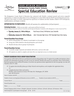 2015 Special Education Focus Group Information and Registration (English)