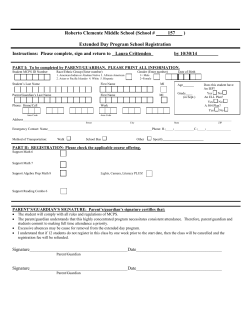 2014 Extended Day Registration Form