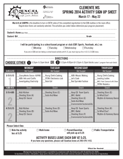 2014 Spring EBB Course Signup