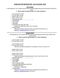 2015 Enrollment Elective Selection