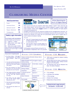 CHS Media Center Newsletter FY 2012-13 Quarter 1