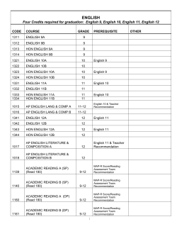 Clarksburg Course Guide 2015-2016