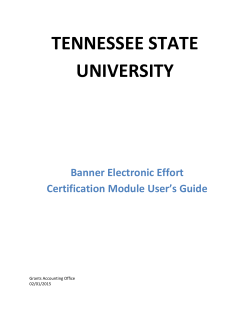 Banner Electronic Effort Certification Module User&rsquo;s Guide