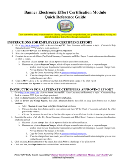 Banner Electronic Effort Certification Module Quick Reference Guide
