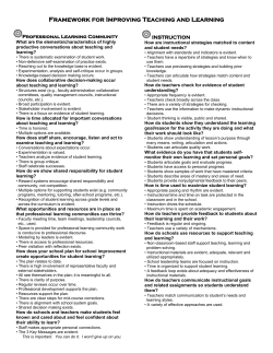 Framework for Improving Teaching and Learning (one page)