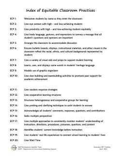 Index of Equitable Classroom Practices