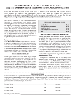 Secondary Meal Prices 2015-16