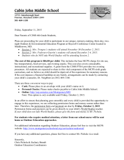Outdoor Education Student Packet