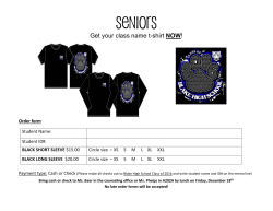 Class of 2016 T-shirt Order Form