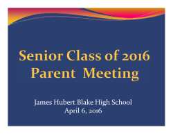 Senior Parent Meeting Notes