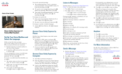 Cisco Unity Express 3.1 Voice-Mail System Quick Start Guide