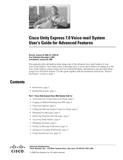 Cisco Unity Express 7.0 Voice-Mail System User's Guide for Advanced Features