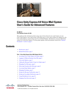 Cisco Unity Express 8.0 Voice-Mail System User's Guide for Advanced Features