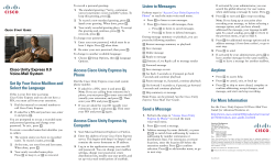 Cisco Unity Express 8.0 Voice-Mail System Quick Start Guide