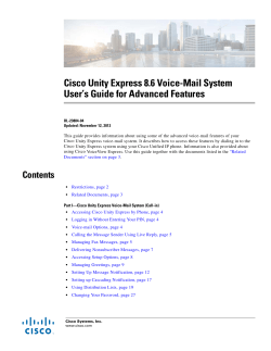 Cisco Unity Express 8.6 Voice-Mail System User's Guide for Advanced Features