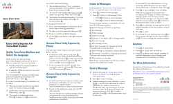 Cisco Unity Express 8.6 Voice-Mail System Quick Start Guide