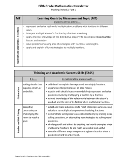 Marking Period 3 Math Newsletter Part 1