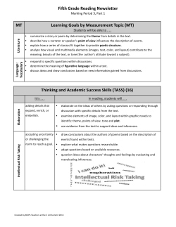 Marking Period 3 Reading Newsletter Part 1