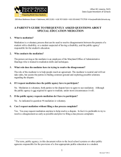 FAQ Mediation