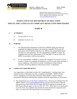 Complaint Procedures Sept 2011