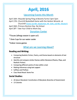 April News and Dates