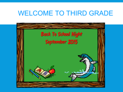 Back to School Night Presentation