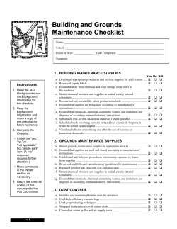 Maintenance Checklist (PDF)