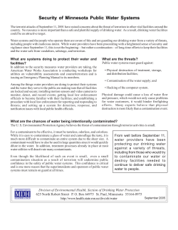 Security of Minnesoa Public Water Systems (PDF: 225KB/1 page)