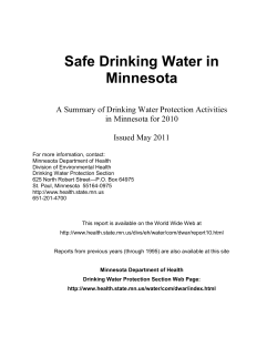 Drinking Water Annual Report 2010: Safe Drinking Water in Minnesota (PDF: 330 KB/21 pages)