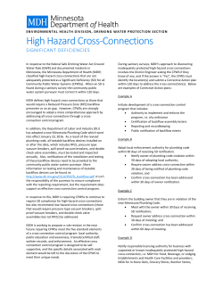 High Hazard Cross Connections - Significant Deficiencies (PDF: 51KB/2 pages)