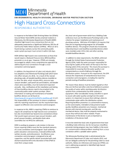 High Hazard Cross Connections - Responsible Authorities (PDF: 59KB/4 pages)