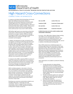 High Hazard Cross Connections in Minnesota (PDF: 50KB/2 pages)
