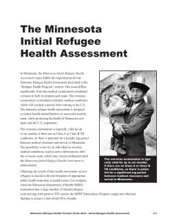 The Minnesota Initial Refugee Health Assessment (PDF: 256KB/8 pages)