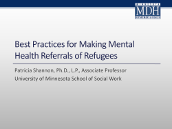 Best Practices for Making Mental Health Referrals of Refugees slideset (PDF)