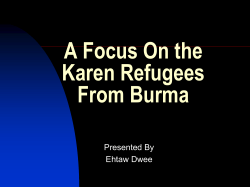 A Focus on the Karen Refugees from Burma (PDF)