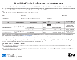2016-17 MnVFC Pediatric Influenza Vaccine Late Order Form (PDF)