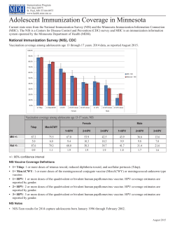 Adolescent Immunization Coverage in Minnesota (PDF)