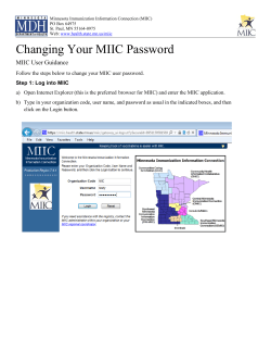 User Guide: Changing Your Password in MIIC (PDF: 681KB/2 pages)
