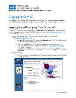 User Guide: Logging into MIIC (PDF)