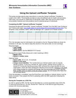 User Guide: Using the Upload List/Roster Template (PDF: 214KB/3 pages)