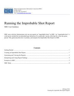 User Guide: Running and Interpreting the Improbable Shots Report (PDF: 191KB/7 pages)