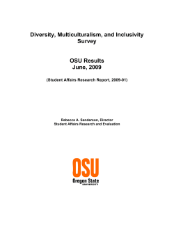 Diversity, Multiculturalism, and Inclusivity Survey - June 2009