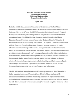CIRP Report - 2001