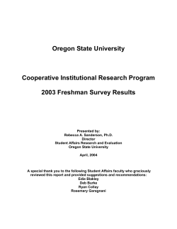 CIRP Report - 2003