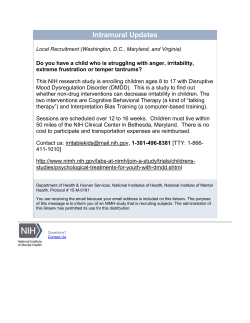 anger, irritability, or extreme frustration with NIH