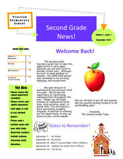 Second Grade Sept. 2015 Newsletter