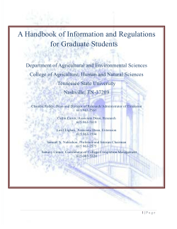 Graduate Student Handbook